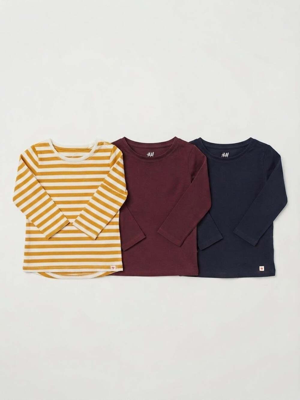 H&M Girls Basic Long Sleeve Shirts Lot of 3 Size 2-4